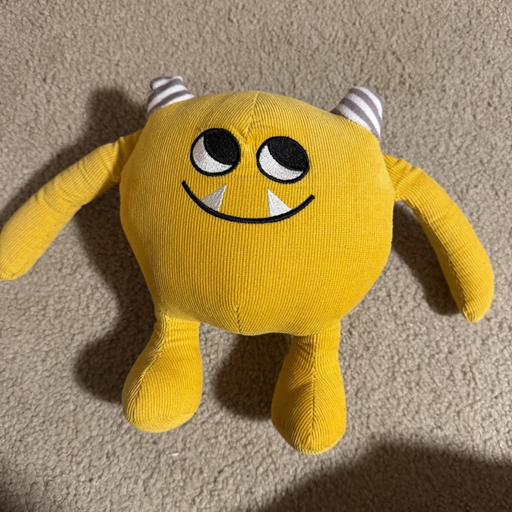 Nibbles the Book Monster Plush Emma Yarlett Kane Miller Yellow Corduroy Toy Boho